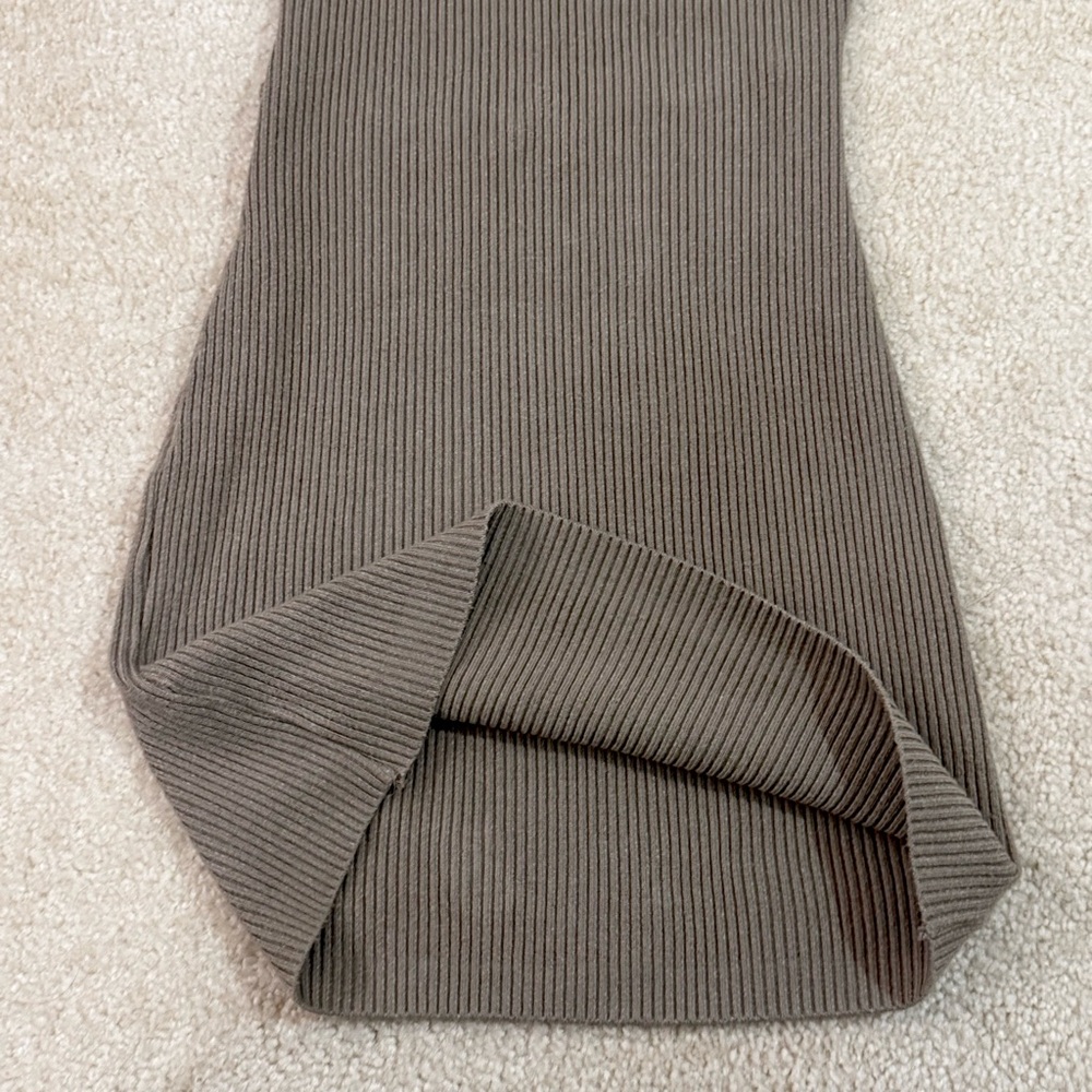 Mocha Ribbed Backless Mini Dress - Picture 5 of 8